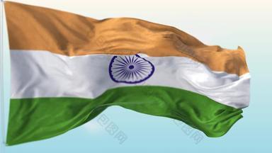挥舞着印度国旗慢运动